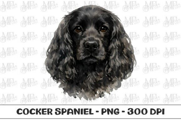 Download Cocker Spaniel Watercolor Portrait PNG - Spaniel Collection