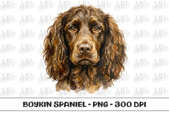Download Boykin Spaniel Watercolor Portrait PNG - Spaniel Collection