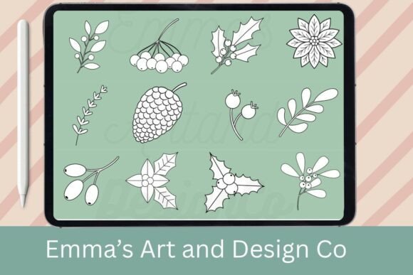 Download 12 Christmas Foliage Procreate Brushes - Foliage procreate brushes Collection