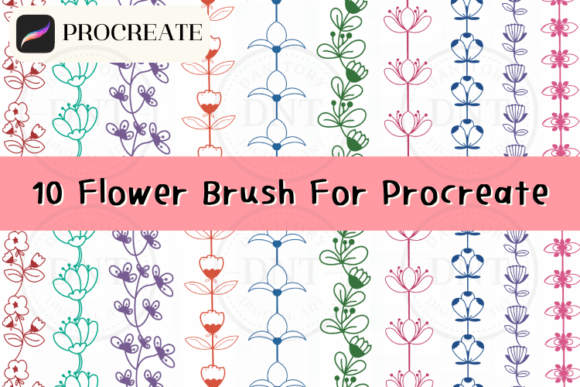 Download 10 Flower Brushes for Procreate - Flower brushes Collection