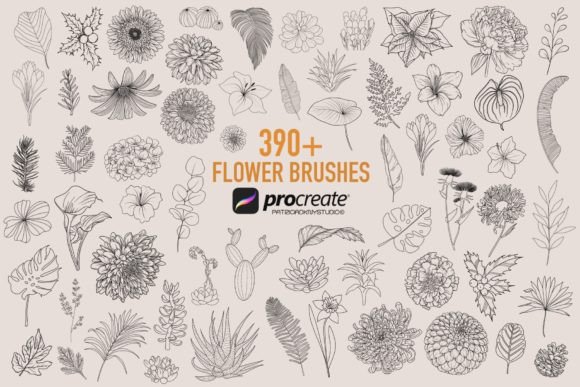 Download Procreate Plants and Flower Brushes - Flower brushes Collection