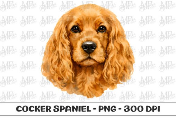 Download Cocker Spaniel Watercolor Portrait PNG - Spaniel Collection