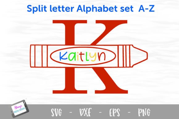 Download Crayon Monograms - Split Letters a - Z - Monogram Collection